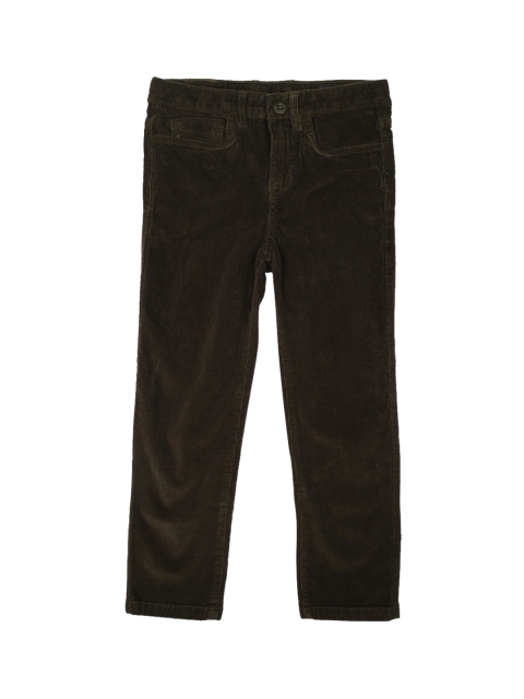 

Allen Solly Junior Boys Olive Green Regular Fit Self Design Regular Corduroy Trousers