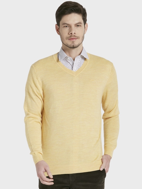 

ColorPlus Men Yellow Solid Pullover Woolen Sweater