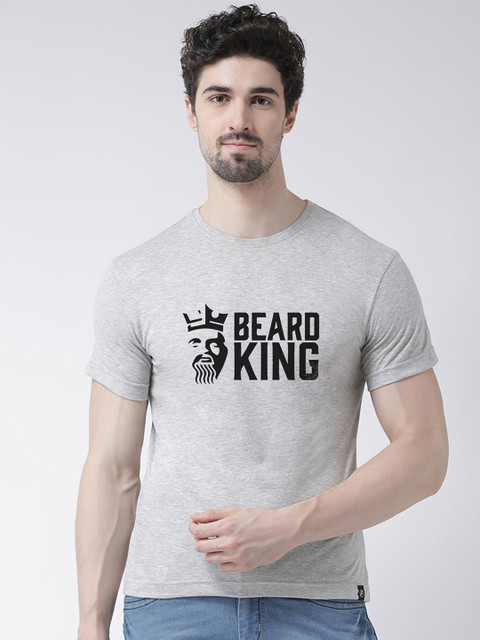 

Friskers Men Grey Printed Round Neck T-shirt