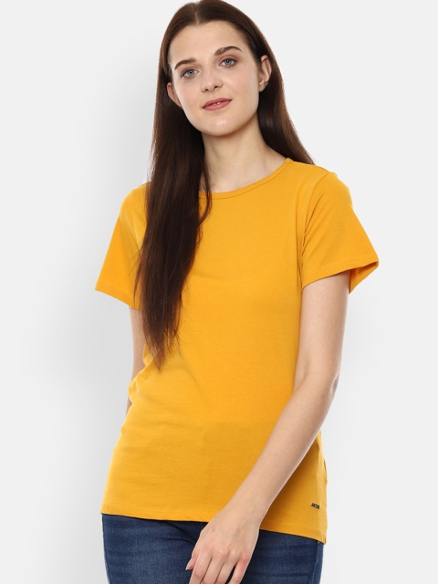 Van Heusen Woman Yellow Solid Top