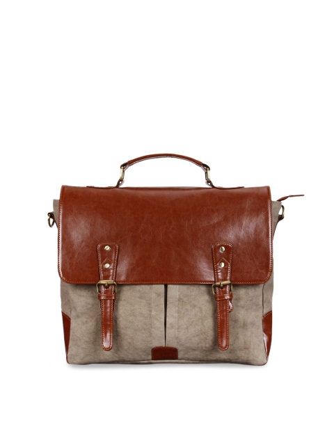 

Lychee bags Men Beige & Brown Solid Laptop Bag