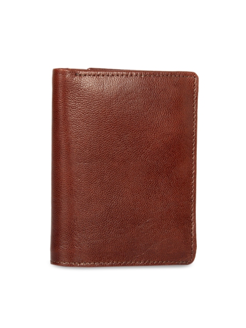 

Leather Zentrum Men Brown Solid Two Fold Leather Wallet