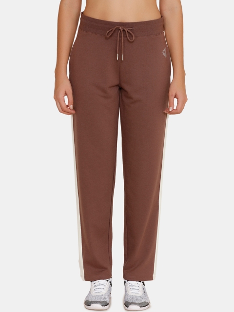 

Zelocity Women Brown Solid Straight Fit Track Pants