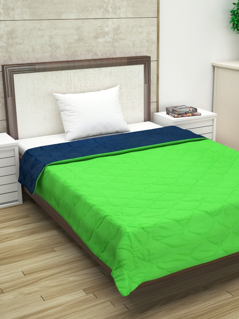 

Divine Casa Green & Navy Blue Solid Mild Winter 150 GSM Single Bed Comforter