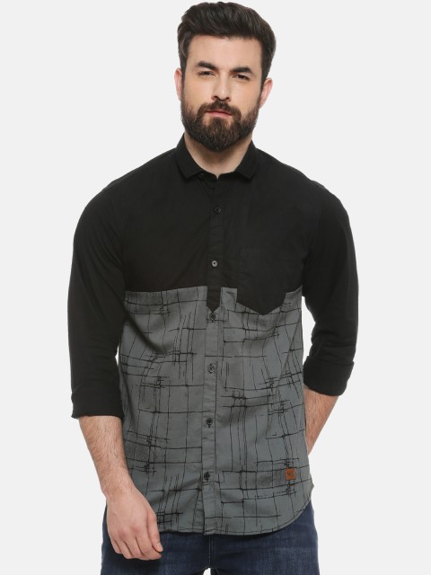

Campus Sutra Men Black Regular Fit Printed Casual Shirt