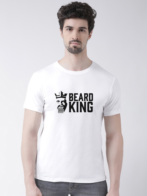 

Friskers Men White Printed Round Neck T-shirt