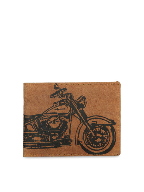 

Leather Zentrum Men Brown Solid Two Fold Leather Wallet