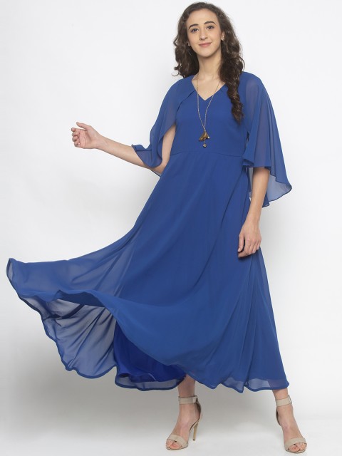 

Iti Women Blue Solid Maxi Dress