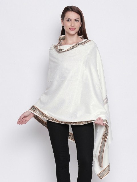 

Style Quotient Women White & Brown Solid Shawl