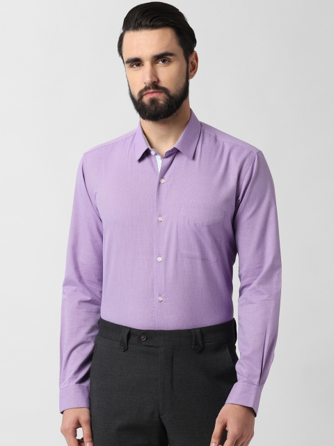 

Peter England Men Purple Regular Fit Self Design Formal Shirt