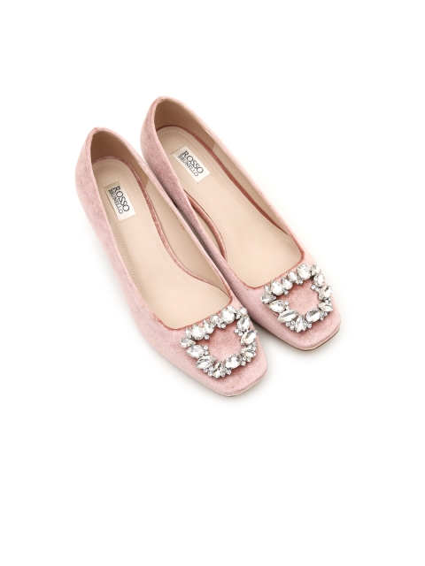 

ROSSO BRUNELLO Women Pink & Silver-Toned Embellished Pumps