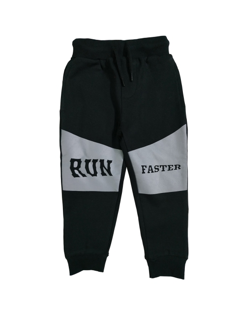 

KiddoPanti Boys Black & Grey Colourblocked Joggers