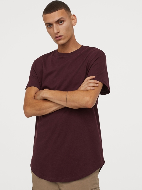 

H&M Men Red Sustainable T-shirt Long Fit