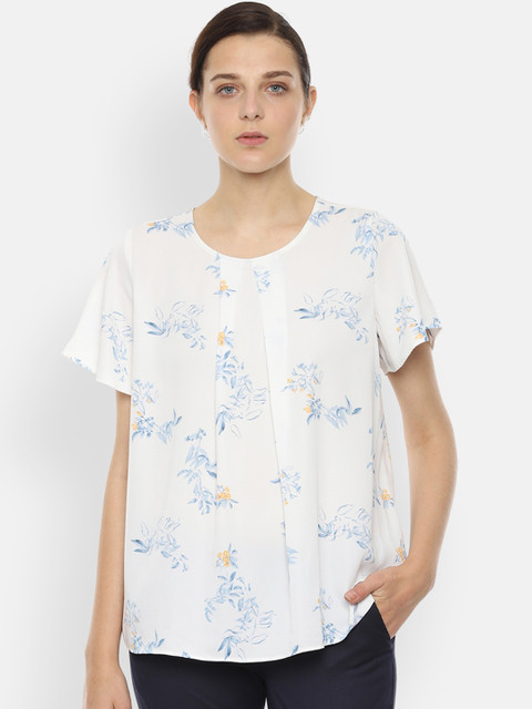

Van Heusen Woman White Printed A-Line Top