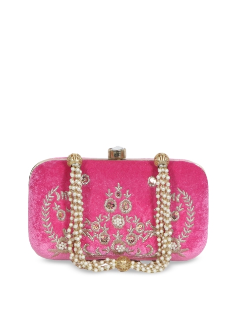 

Diwaah Pink Embellished Box Clutch