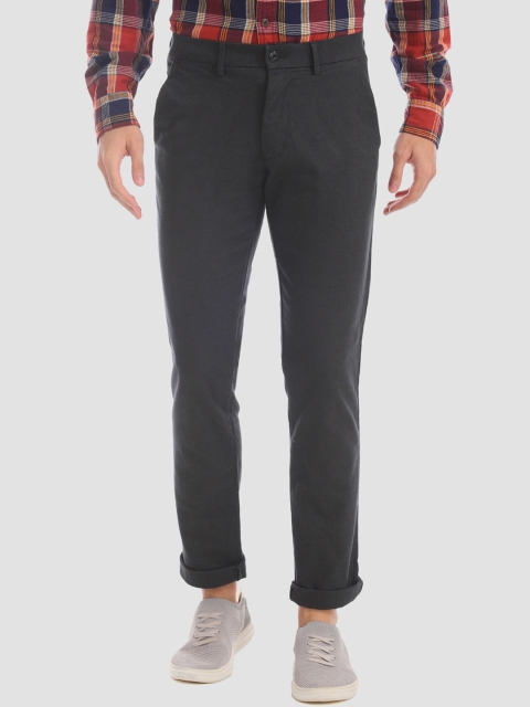

GAP Men Charcoal Grey Slim Fit Solid Regular Trousers
