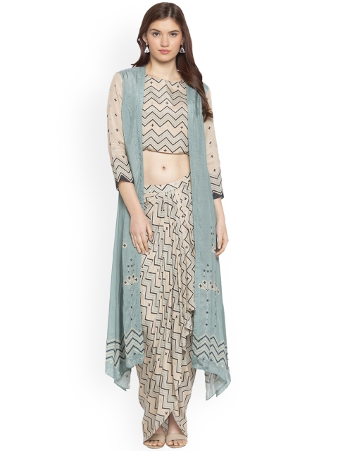 

Pernia Pop-Up Shop By SOUP BY SOUGAT PAUL Women Blue & Beige Printed Clothing Set