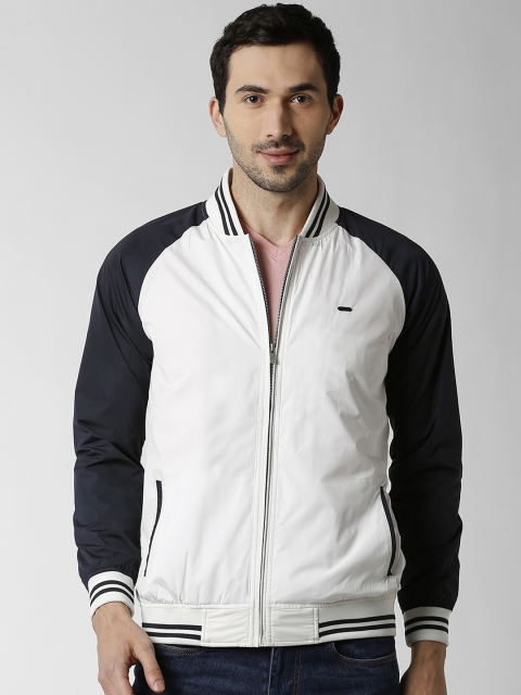 

Peter England Casuals Men White Colourblocked Bomber