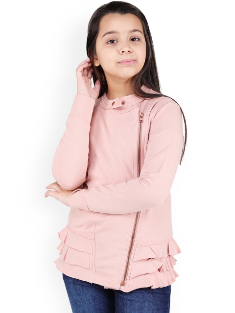 

One Friday Girls Pink Solid Lightweight Tailored Jacket