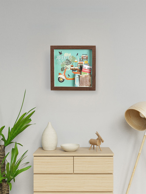 

Chumbak Brown & Green Adventure Awaits Shado Storage Box Wall Decor