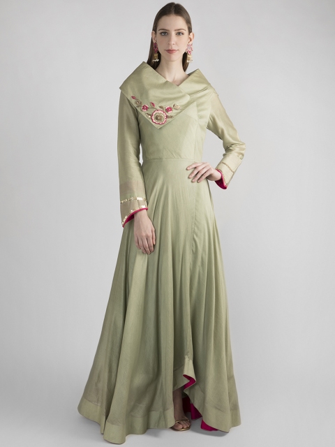 

Pernia Pop-Up Shop By Priyanka Singh Women Green Solid Maxi Dress