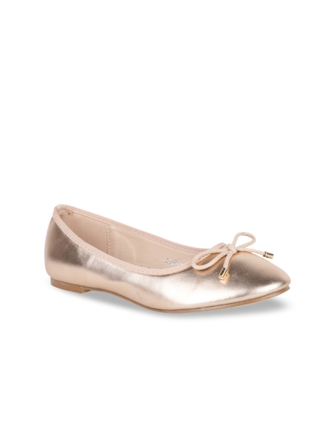 

ELLE Women Muted Gold-Toned Solid Ballerinas