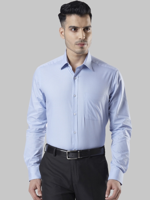 

Raymond Men Blue Regular Fit Self Design Formal Shirt