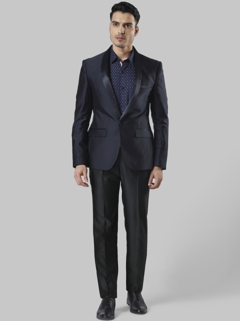 

Next Look Men Navy Blue & Black Solid Super Slim-Fit 2 Piece Tuxedo Suit