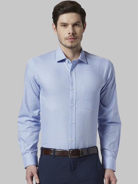 

Park Avenue Men Blue Regular Fit Checked Formal Shirt