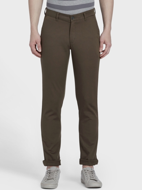 

ColorPlus Men Olive Brown Regular Fit Solid Regular Trousers
