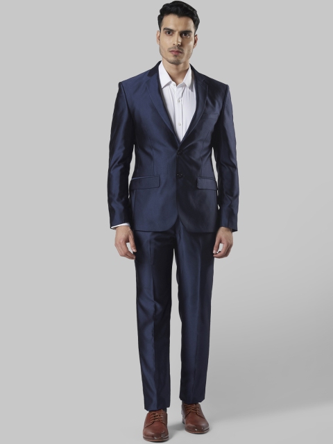 

Next Look Men Navy Blue Solid Single-Breasted Super Slim-Fit 2 Piece Suit