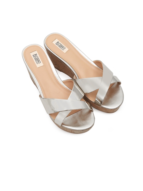 

ROSSO BRUNELLO Women Silver-Toned Solid Heels