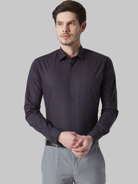 

Park Avenue Men Burgundy Printed Slim Fit Formal Shirt