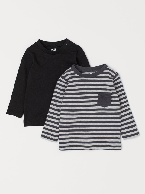 

H&M Kids 2-Pack Long-Sleeve Jersey Tops, Grey