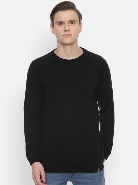 

People Men Black Solid Pullover Sweater