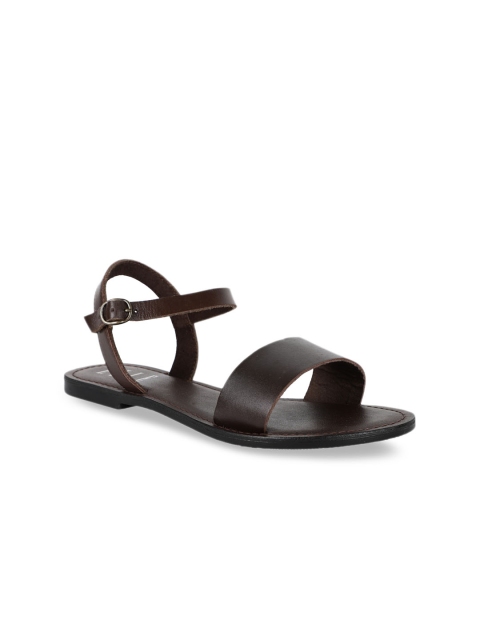 

ELLE Women Brown Solid Open Toe Flats