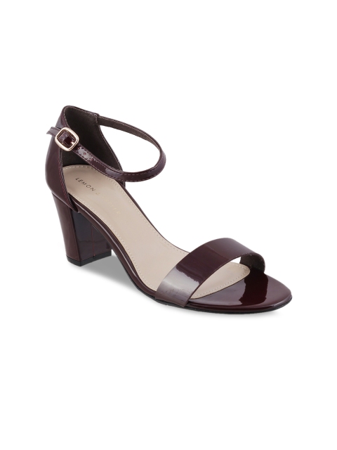 

LEMON & PEPPER Women Maroon Solid Sandals