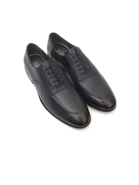 

ROSSO BRUNELLO Men Blue Textured Leather Formal Oxfords