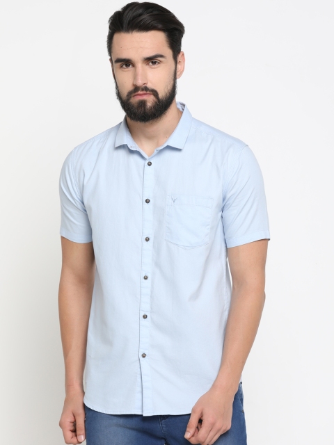 

SHOWOFF Men Blue Slim Fit Solid Casual Shirt