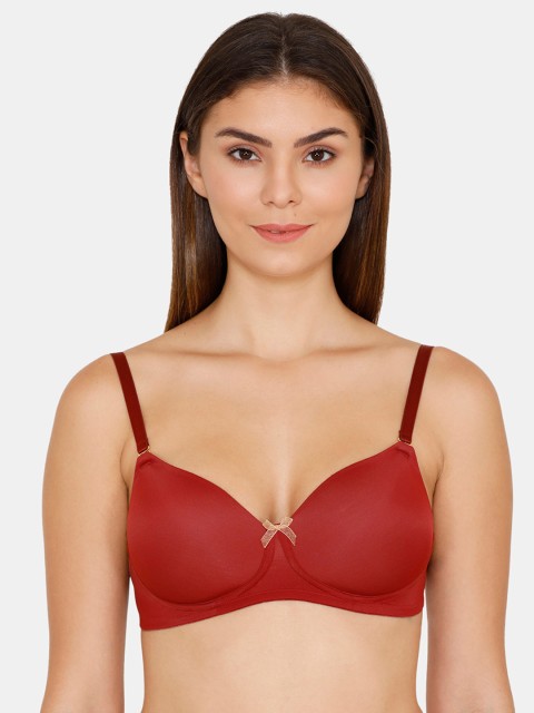 

Zivame Red Solid Non-Wired Lightly Padded T-shirt Bra ZI1921FASH00