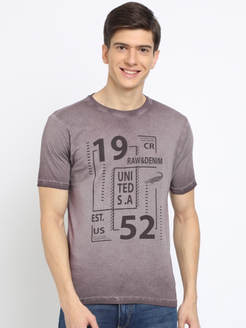 

Crocodile Men Purple Printed Round Neck Slim Fit T-shirt