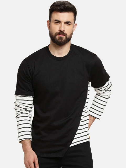 

Campus Sutra Men Black & White Striped Sweatshirt