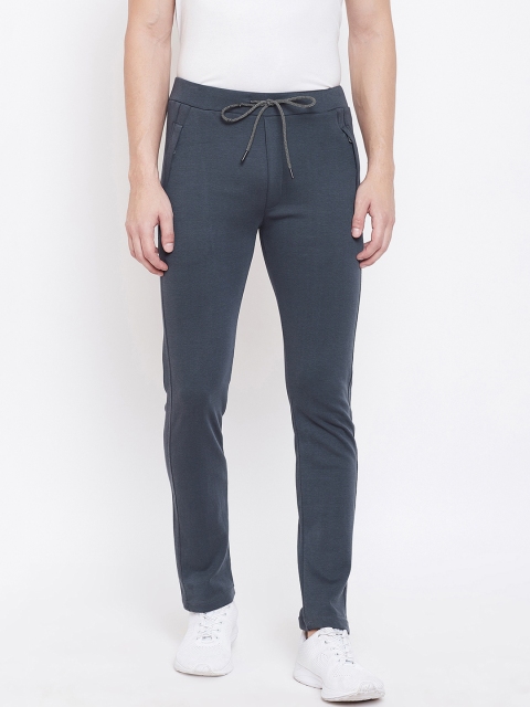 

Okane Men Grey Solid Slim Fit Track Pants