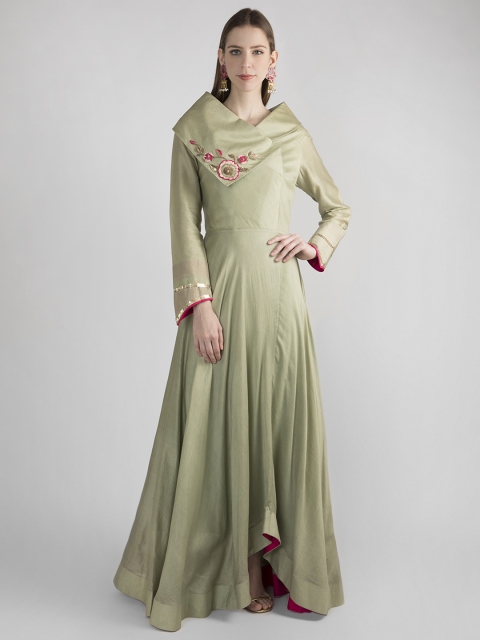 

Pernia Pop-Up Shop By Priyanka Singh Women Green Solid Maxi Dress