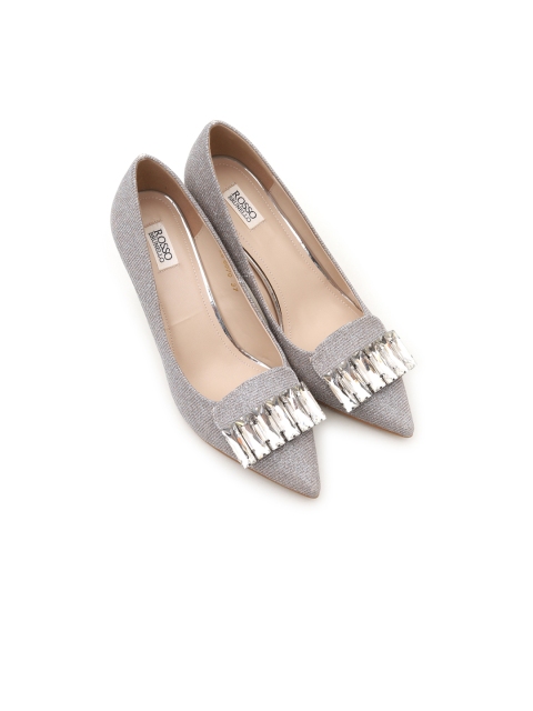 

ROSSO BRUNELLO Women Silver-Toned Embellished Pumps