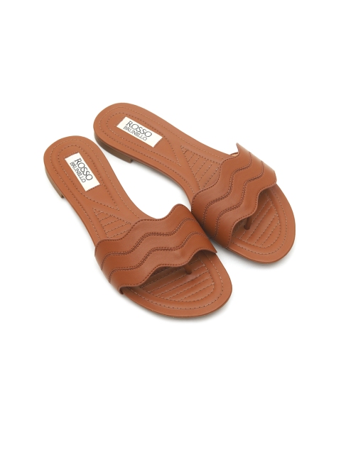 

ROSSO BRUNELLO Women Tan Brown Solid Open Toe Flats