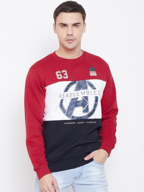 

Octave Men Red & White Avengers Colourblocked Sweatshirt