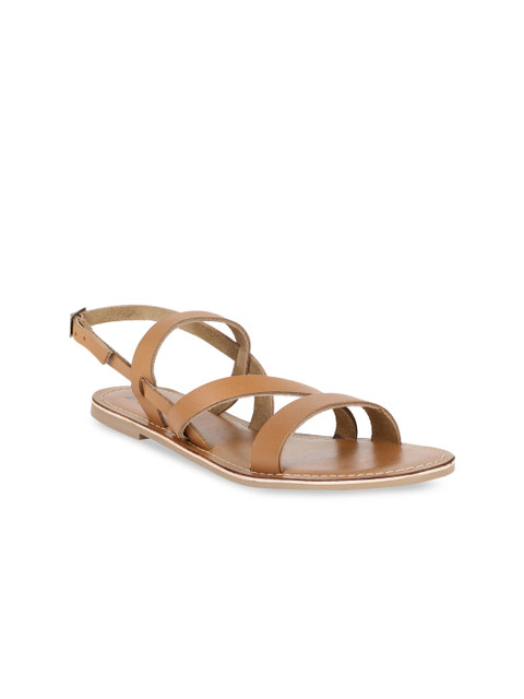 

ELLE Women Brown Solid Open Toe Flats