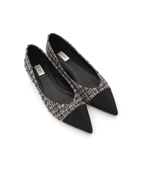 

ROSSO BRUNELLO Women Black & Beige Woven Design Block Heels