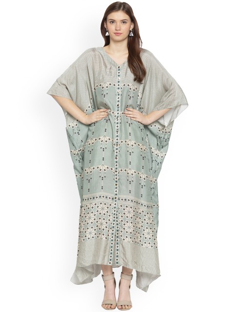 

Pernia Pop-Up Shop By SOUP BY SOUGAT PAUL Women Sea Green & Beige Printed Maxi Dress